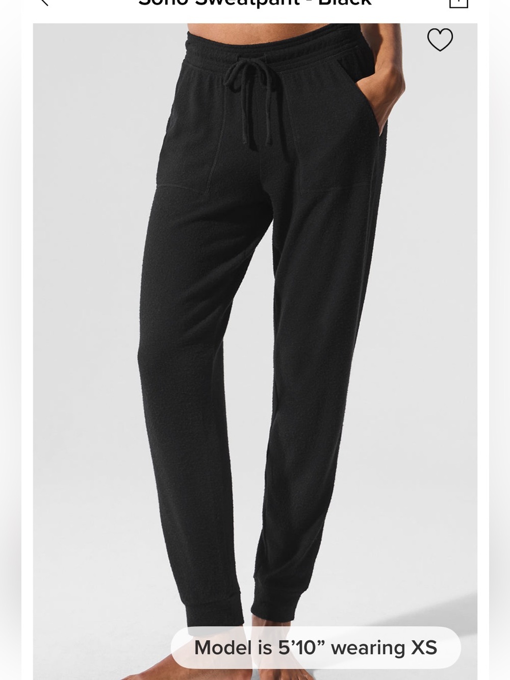 Alo Soho Sweatpants Black Size Small